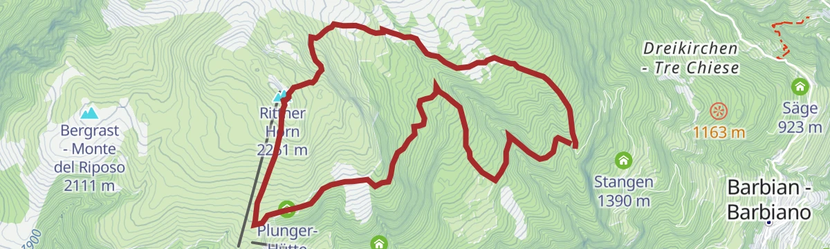 Route map: From Barbian to the Rittner horn